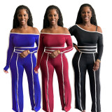 One Shoulder Long Sleeve Pants Suit SFY-TW591
