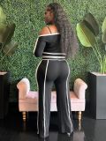 One Shoulder Long Sleeve Pants Suit SFY-TW591