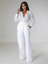 Solid Color Long Sleeve Jumpsuit WSM-A5373