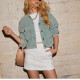 Fashion Long Sleeve Denim Short Jackets GKNF-TSQ-147