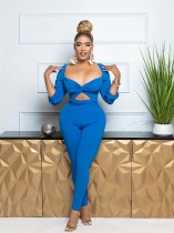  Twisted Hollow Out Sexy Long Sleeve Jumpsuit MOF-M6691