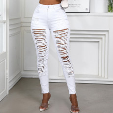Fashion Denim Holes Pencil Jeans GQDH-6303