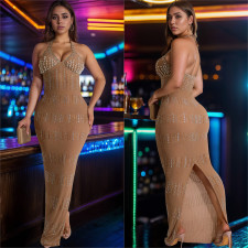 Lace Hot Drill Sleeveless Maxi Dress BY-7075