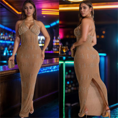 Lace Hot Drill Sleeveless Maxi Dress BY-7075