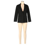 Solid Color Long Sleeve Loose Blazer AIL-AL304