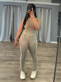 Sleeveless Slim Tank Tops Two Piece Pants Set GYZY-8933