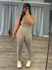 Sleeveless Slim Tank Tops Two Piece Pants Set GYZY-8933