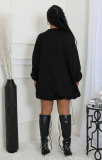 Solid Color Long Sleeve Loose Mini Dress XHXF-435