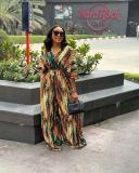 Irregular Stripe Print Loose Wide Leg Two Piece Set QOUY-M6034