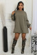 Solid Color Long Sleeve Loose Mini Dress XHXF-435