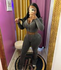 Fashion Zipper Long Sleeve Hooded 2 Piece Pants Set MEM-MZ88604