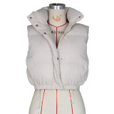 Solid Color Sleeveless Zipper Cotton Vest Coat ZSD-0710