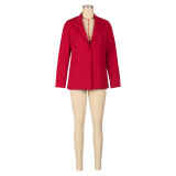 Solid Color Long Sleeve Loose Blazer AIL-AL304