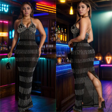 Lace Hot Drill Sleeveless Maxi Dress BY-7075