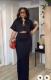 Solid Color Shirt Neck Tops Two Piece Skirts Set QOUY-M6022