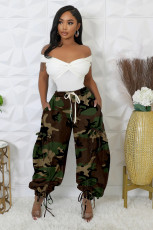 Camouflage Print Lantern Loose Drawstring Pants LSD-LD2278