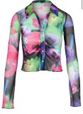 Double Mesh Printed Two Piece Skirts Set QOUY-M6027