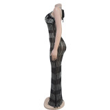 Lace Hot Drill Sleeveless Maxi Dress BY-7075