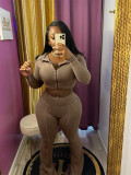 Fashion Hooded Long Sleeve Flare Pants 2 Piece Set CH-HR24063