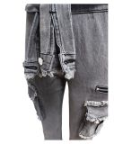 Fashion Denim Long Sleeve Belt Jumpsuit MEM-MZ88601