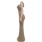 Lace Hot Drill Sleeveless Maxi Dress BY-7075
