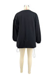 Solid Color Long Sleeve Loose Mini Dress XHXF-435