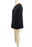 Solid Color Long Sleeve Loose Mini Dress XHXF-435