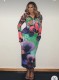 Double Mesh Printed Two Piece Skirts Set QOUY-M6027