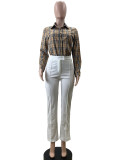 White High Waist Straight Pants QOUY-M6001