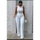 White High Waist Straight Pants QOUY-M6001