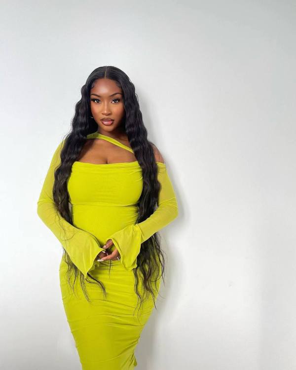 Solid Color Long Sleeve Pleated Midi Dress QOUY-M6003