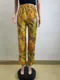 Casual Print Straight Pants QOUY-M6018