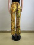 Casual Print Straight Pants QOUY-M6018