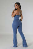Sexy Wrap Chest Denim Slim Jumpsuit LX-6029