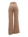 Casual Loose Solid Color Straight Pants QOUY-6046