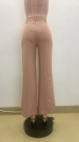 Casual Loose Solid Color Straight Pants QOUY-6046