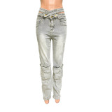 Casual Washed Zipper Jeans LX-6031
