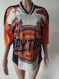 Vintage Casual Short Sleeve Print Tops YUEM-Y220234