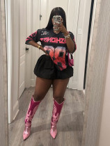 Pre Order: About 7 work days shipping Fashion Print Half Sleeve Loose T Shirt YUEM-220256