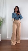 Casual Loose Solid Color Straight Pants QOUY-6046