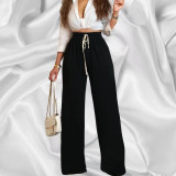 Solid Color Casual Drawstring Pants OD-8710