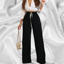Solid Color Casual Drawstring Pants OD-8710