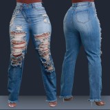 Fashion Holes Tassel Jeans LSD-2270