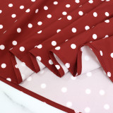 Polka Dot Print Short Sleeve Maxi Dress GYLY-10540
