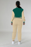 Fashion Color Block Long Sleeve Patchwork 2 Piece Set FENF-6008