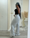 Solid Color Casual Drawstring Pants OD-8710