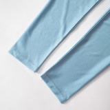 Simple Solid Color Short Sleeve T-Shirt Skinny Pants Two Piece Set MXBF-D24ST373