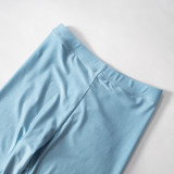 Simple Solid Color Short Sleeve T-Shirt Skinny Pants Two Piece Set MXBF-D24ST373