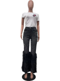 Casual Beaded Long Whiskered Jeans OD-8711