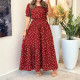 Polka Dot Print Short Sleeve Maxi Dress GYLY-10540